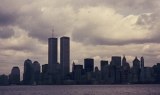 Manhattan view from Liberty Island ferry - NYC 2001